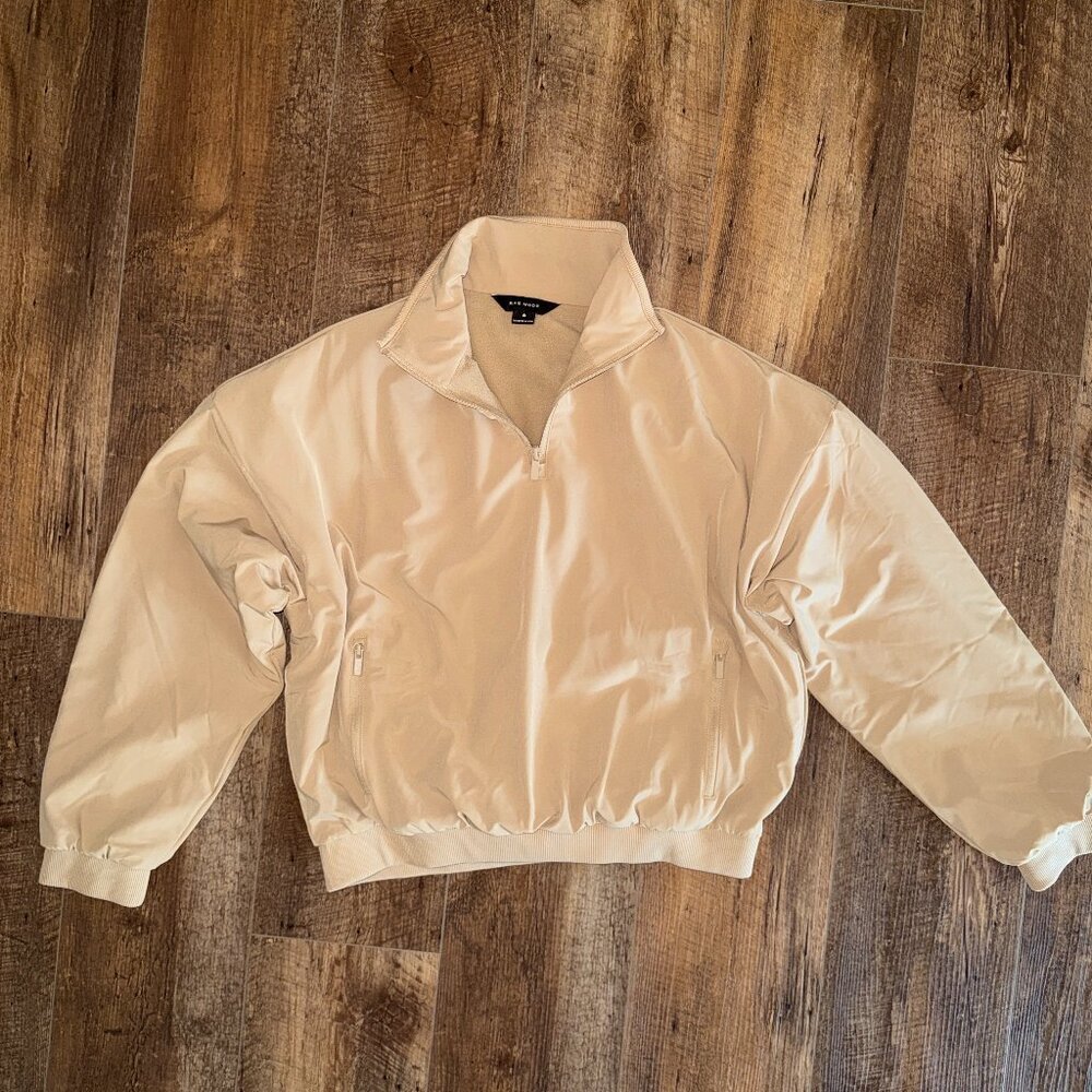 RAE MODE STRETCH INNER FLEECE MOCK NECK SCUBA NWOT Tan Size Small